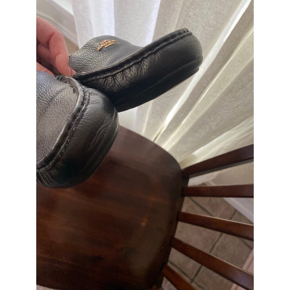 Coach Marley Driver Black Pebbled Leather Loafers Size 11B Gold Logo G4835 - Picture 7 of 9